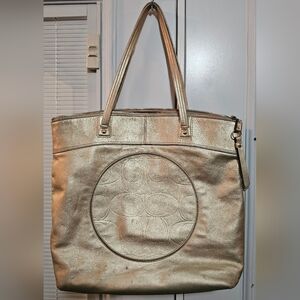 Coach Laura Gold Leather Tote Bag